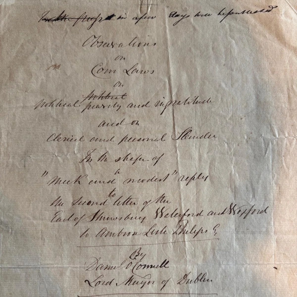 Archive Highlights: An Original O’Connell Manuscript