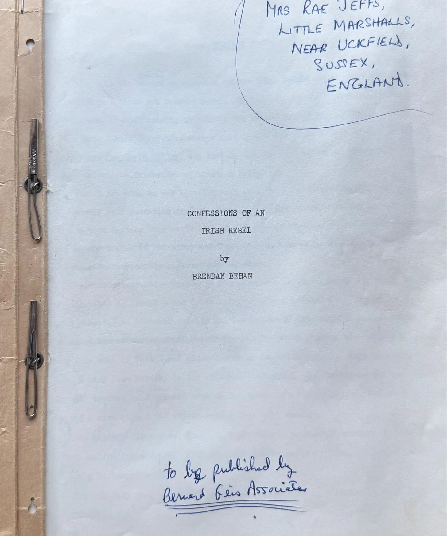 Brendan Behan’s Confessions of an Irish Rebel